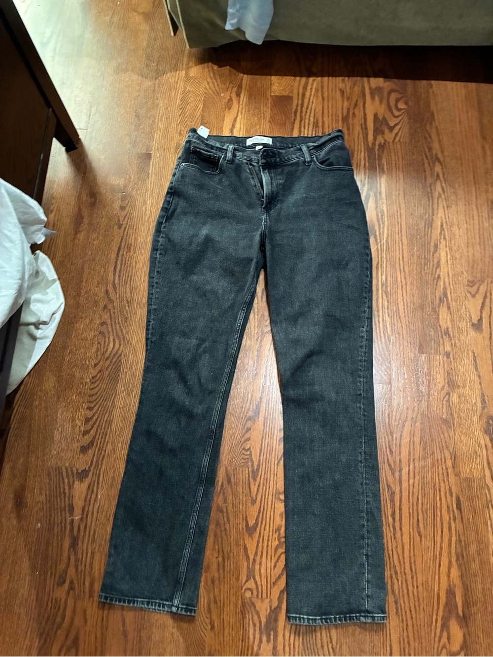 Abercrombie & Fitch Charcoal Straight-Leg Jeans